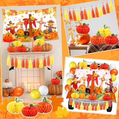 98Pcs Christian Trunk or Treat Car Decoration Fall Decor for Suv, Scarecrow - Image 6