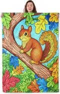 Cute Cartoon Squirrel Blanket, Soft Cozy Warm Throw Blanket for Adults Kids Women, Comfy Lightweight Fuzzy Flannel Blankets for Couch, Travel, Car, Home Decor 80×60 Inch by Unknown