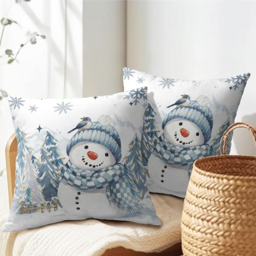 Merry Christmas Snowman Pillow Covers 20x20 Set of 2 Highly Absorbent - Image 7
