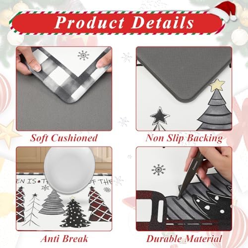 U'Artlines 2Pcs Christmas Anti Fatigue Kitchen Rugs and Mats,Tree, Truck - Image 4