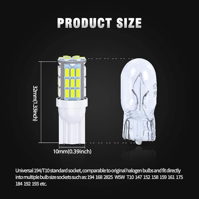 T10 921 194 168 LED Bulbs Cool White 20-Packs, Super Bright 3014 42-SMD LED - Image 3