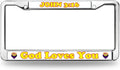 God Loves You License Plate Frame Chrome John Bible Verse Stainless Steel License Plate Frame Bible Scripture Fade-Resistant License Plate Frame with Chrome Screw Caps
