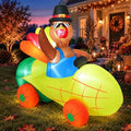 zukakii 6FT Thanksgiving Inflatable Turkey Driving Corn Car Fall inflatables with Bright Built-in LED Lights Thanksgiving Blow Up Turkey Outdoor Blow Up Yard Decoration for Harvest Fall Yard Decor by zukakiiHalloweenInflatablesDecorations