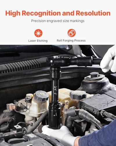 VEVOR Impact Socket Set 3/4 Inches 22 Piece Deep Impact Sockets, 6-Point Sockets, Rugged Construction, CR-V Drive Socket Set Impact SAE 13/16 inch - 2 inch, Includes Carrying Case and Ratchet Handle - Image 5