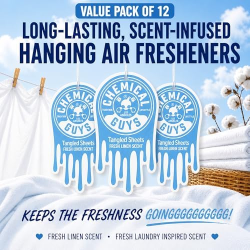 Chemical Guys, Hanging Air Fresheners, Tangled Sheets Linen Scent, 12 Pack - Image 4