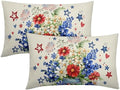 4th of July Pillow Covers 12x20 Set of 2, Patriotic Throw Pillow Covers Independence Memorial Day Pillowcase, Summer Floral Decorative Fourth of July Cushion Case Couch for Indoor Outdoor Home Decor by Unknown