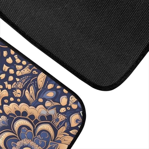 Mandala 4 Pcs Automotive Mats Retro Ethnic Tribe Mandala All Weather Car Decor Accessories Lotus Flower Graphic Universal Fit Floor Mats for SUV, Truck Soft Heel Pad