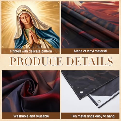 Preboun Christmas Nativity Scene Garage Door Banner 7 x 16 ft Holy Family - Image 3
