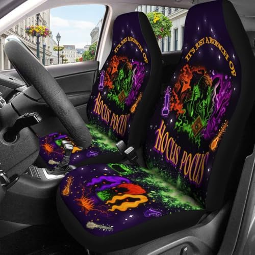 GENANY Horror Car Seat Covers Set of 2, Horror Breathable Front Seat Covers for Truck Sedan SUV, Couple Car Accessories, Horror Gift for Women Men