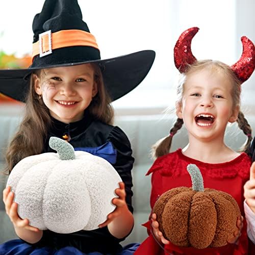 Kajaia 4 Pcs Pumpkin Pillow Fall Decor Thanksgiving, Vintage Color - Image 4