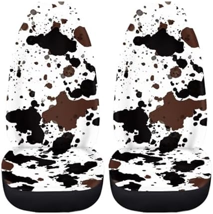 Cow Print Car Seat Cover for Women Men Fashion Soft Car Front Seat Decoration Auto Accessories Protectors Decor Fit for Car SUV Sedan Truck