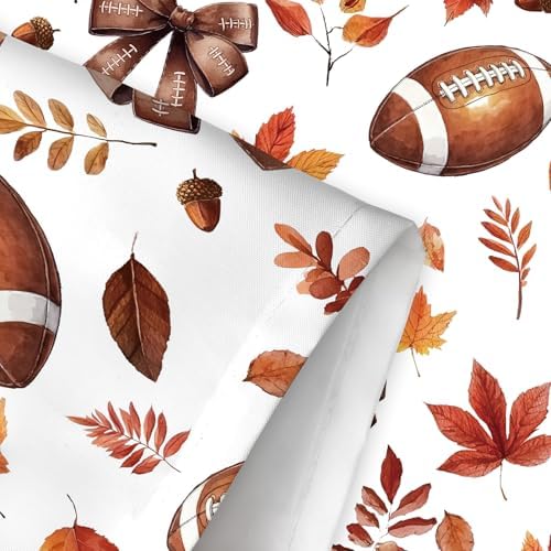 Fall Shower Curtain, Autumn Football Bowknot Fallen Leaves Shower Curtain for Bathroom Decor, Funny Fall Thanksgiving Fabric Bath Curtain for Bathroom Set, 72 X 72 Inch - Image 7