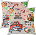 Manfei Autumn Sports Pillow Case Covers 2 Pack,Football Rugby Graffiti Pillow Covers 24"x 24" Soft Square,Rustic Fall Pumpkin Maple Leaves Decorative Throw Pillow Covers by Manfei