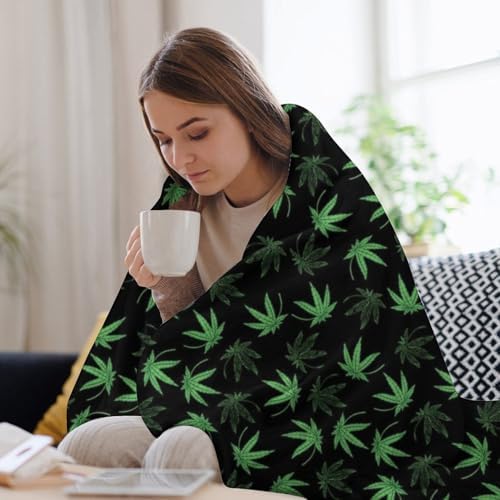 Socira Weed Blanket Throw Blanket Marijuanas Leaf Weed Gifts for Women Men Soft Sofa Throws for Travel Camping Bed Home Decor Car Birthday Gift 50"*60"（130 * 150cm） - Image 5