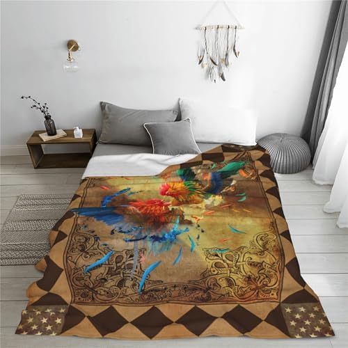 Chicken Blanket Soft Fuzzy Throw Blanket Funny Colorful Rooster Flannel Blanket for Bed Sofa Couch Chicken Decor Cock Gifts Funny Warm Cozy Blankets for Womens Mens Kid All Season 80"x 60" - Image 3