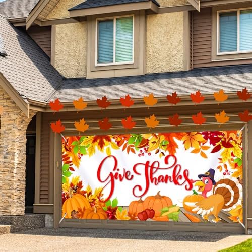 Tudomro Thanksgiving Garage Door Banner 6 X13ft Fall Turkey Decorations - Image 5