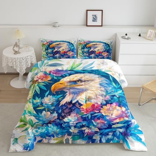 Feelyou Owl Bedding Set King Size 3D Animal Printed Comforter Set for Kids Boys Girls Bird Decor Comforter Flowers and Plants Duvet Set by Feelyou