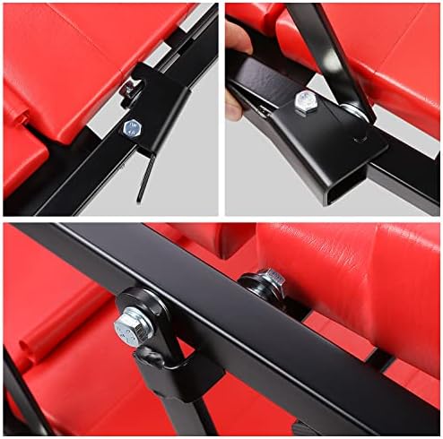 DNA Motoring TOOLS-00192 48" 2 IN 1 Folding Rolling Garage Shop Creeper Roller Seat, 7 Pcs 2" Casters, 350 Lbs Weight Capacity, Red - Image 6
