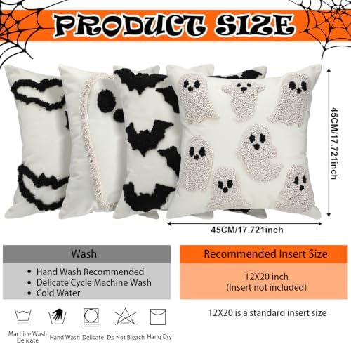 HunnmingRe 4pcs Halloween Throw Pillow Covers Set 18x18 Inch - Image 3