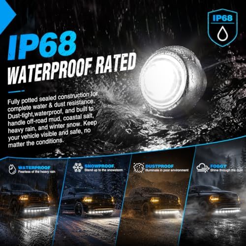 Nilight 3/4" Round Marker Lights 10PCS White Side Bullet Clearance Light
