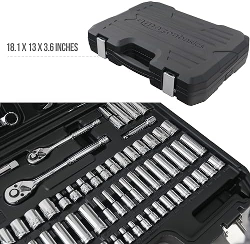 Amazon Basics Mechanic's Socket Tool Set With Case, Metric Sizes, 145-Piece - Image 4
