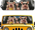 Renewold Funny Pink Pig Driving Windshield Sun Shade Car Front Window Sunshade for Jeep Wrangler JK JKU JL JLU 2/4 Door Gladiator JT Auto Sun Visor Shield Blocks UV Sunlight Heat Car Accessories Cover