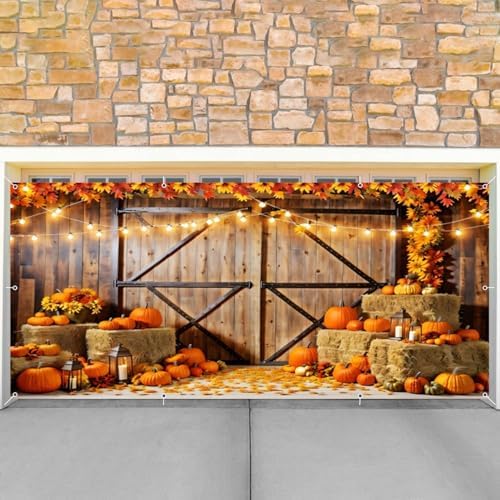 Fall Thanksgiving Garage Door Cover Decorations Backdrop 7x16ft Large - Image 6