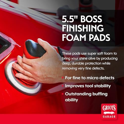 Griot's Garage BOSS 5.5” Finishing Foam Pads for Car Polishing and Detailing, Buffing Pads for Light Scratch Removal, Auto Wax, and Sealant Application, Set of 2 - Image 2