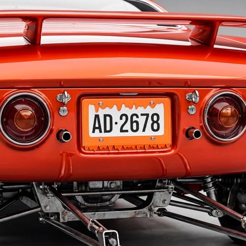 Timtin 2 Sets Fluorescent Orange License Plate Frame, Style 1