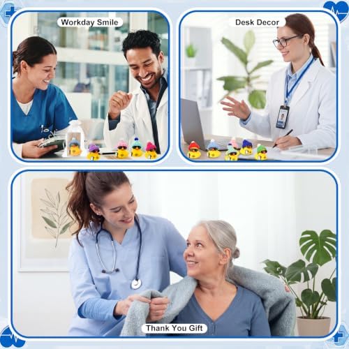 Liliful 10 Sets Medical Assistants Gifts Mini Rubber Ducks Desk Accessories - Image 6