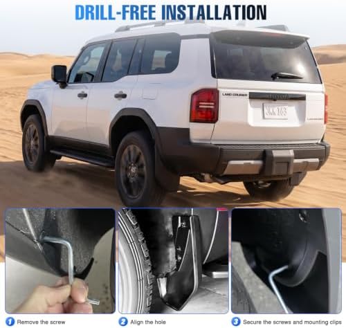 Nilight Mud Flaps Splash Guards for Toyota Land Cruiser Prado 2020-2026