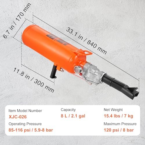 VEVOR Tire Seater, 2.1 Gal/8 L Air Tire Blaster, 120 PSI Handheld, Portable Tire Inflator Tool, 85-116 PSI Operating Pressure for Tractor Truck ATV Car and Automobile Repair - Image 7