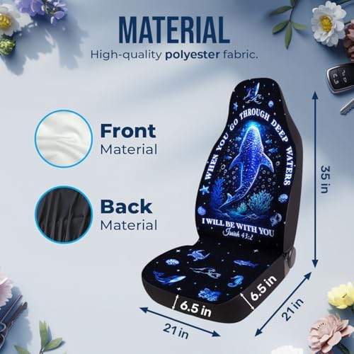 GENANY Bible Verse Car Seat Covers, 2-Piece Front Seat Set