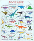 Types of Dinosaur Custom Name Blanket Gifts for Girls Boys Women - Super Soft Cozy Warm Throw Sheet for Couch Bed Sofa Office Decor All Season 60"x80" for Adult by Nairatmya