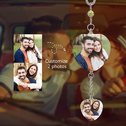 Personalized Ornament - Photo Car Hanging Rearview Mirror Charm, Heart-Shaped Custom Charm Memorial, Office Decoration Pendant - Image 3