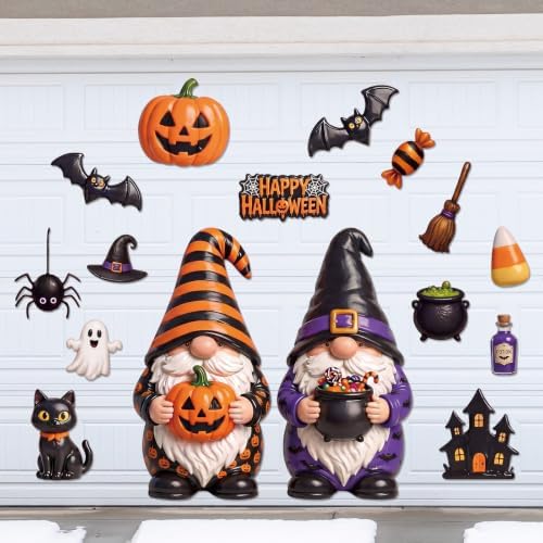 Flutesan 16 Pcs Halloween Gnome Garage Door Magnets Large Pumpkin Bat by Flutesan