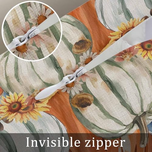 Pillow Covers 24x36 Inch - Body Fall Thanksgiving Pumpkin Rustic Sunflower Botanical Leaves Linen Soft Brushed Microfiber Pillowcases with Hidden Zipper Closure Bed Pillow Shams for Bedroom Sofa Car - Image 6
