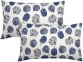 Fall Chinoiserie Pumpkin Throw Pillow Covers 12x20 Set of 2 Autumn Blue White Porcelain Thanksgiving Pillow Covers Autumn Pillowcase for Kitchen Sofa Cushion Outdoor Bedroom Decoration by Trongr