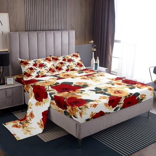 Feelyou Flower Bed Sheets Set Queen Size for Kids Boys Girls Deep Pocket by Feelyou