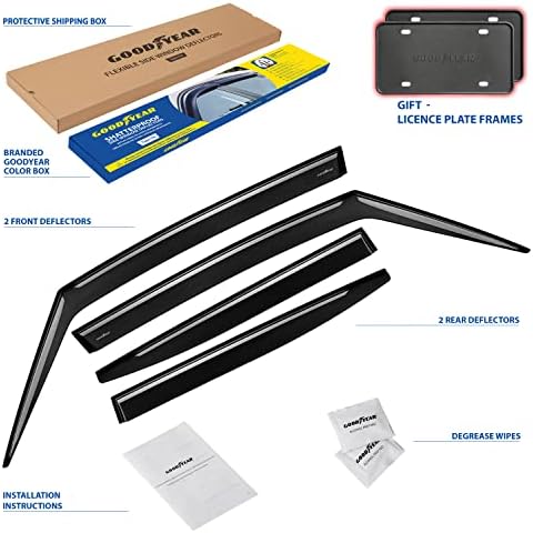 Goodyear Shatterproof Side Window Deflectors for Jeep Renegade 2015-2023, Tape-on Rain Guards, Window Visors for Cars, Vent Deflector, Vent Visor, Car Accessories, 4 pcs- GY008654