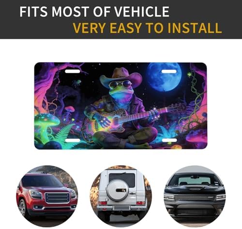 Trippy Frog Front License Plate Aluminum Decorative License Plates