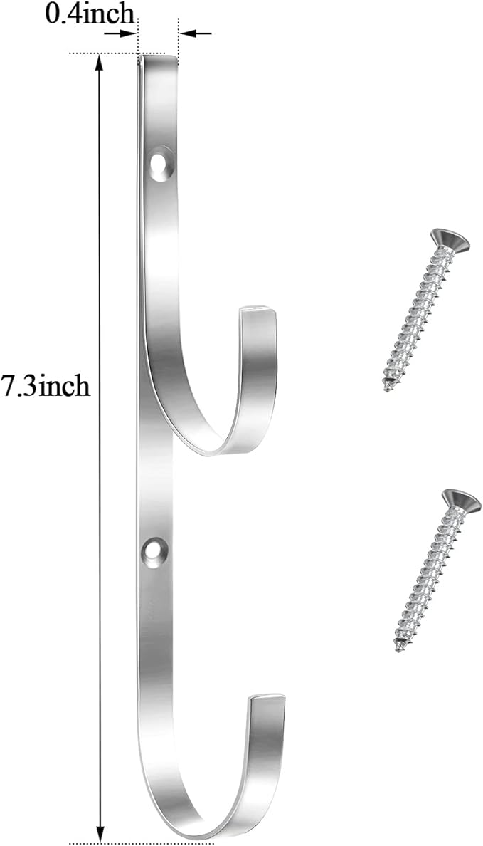 6 Pieces Pool Pole Hook Hanger Swimming Metal Brackets Pool Hook - Image 3