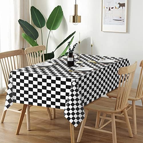 QIKSION 2 Pack Checkered Tablecloth Disposable, Race Car Table Cloth - Image 2