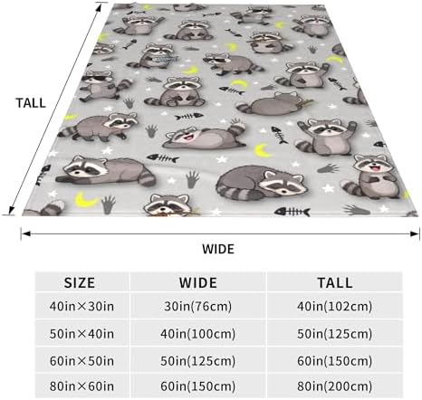 Raccoon Blanket Raccoons Throw Blanket Raccoon Lovers Gifts Soft Fluffy Animal Print Plush Throw for Bedroom Sofa Couch Travel Camping Christmas Birthday Gifts for Women Men Kid 40"x30" - Image 5