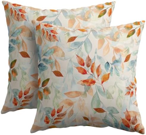 Fall Maple Leaves Pillow Covers Orange 22x22 Set of 2 Highly Absorbent by Unknown