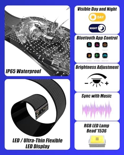 Devil Eyes Light for Windshield: 23.4"x4.7" Programmable LED Signs with APP & Remote Control - 5V USB Digital Lighting Display, LED Lights for Cars (1 Pcs)