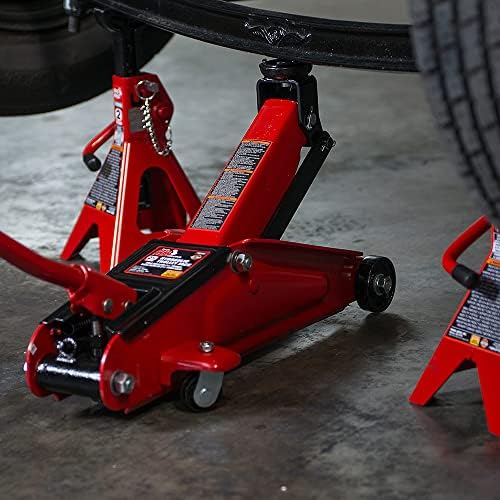 Big RED 2.5 Ton Low Profile Floor Jack, Portable Hydraulic Trolley Floor Service Jack with Blow Mold Carrying Storage Case, Red - Image 5