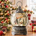Christmas Snow Globes Lantern Snow Globe with Music Water Lantern Santa Flying Scene Elk Lighted Swirling Water Glitters Snowglobe Christmas Decoration by ZQQLITE