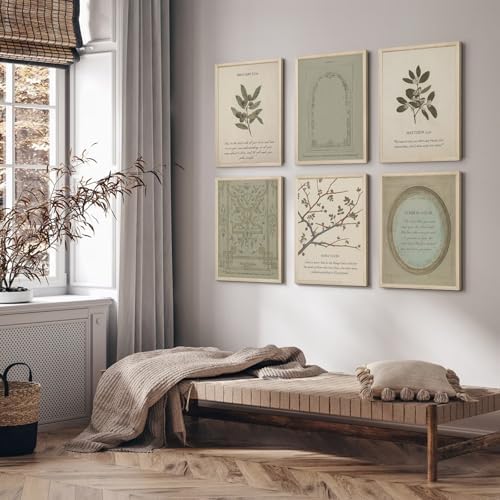 Sage Green Christian Wall Art Posters Vintage Bible Verse Canvas Wall Decor Scripture Botanical Art Prints Religious Picture Christian Painting Artwork for Living Room Bedroom 12x16x6 Inch Wood Framed - Image 4