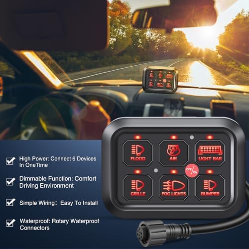 Nilight 6 Gang Switch Panel Relay System Automatic Dimmable